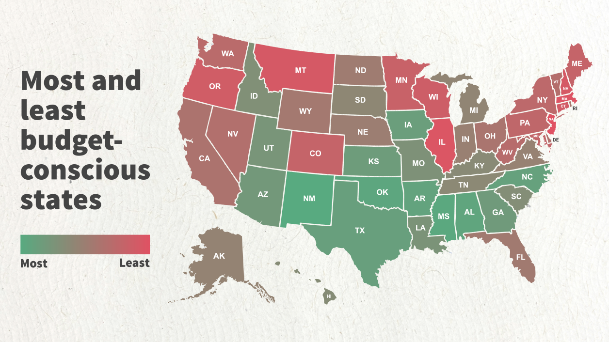 The most and least budget-conscious states in the U.S., according to Google